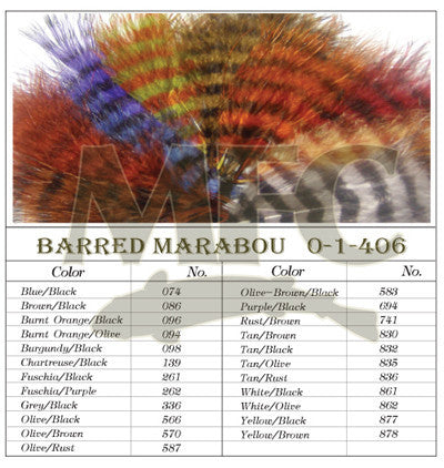 Barred Marabou - Burnt Orange / Black