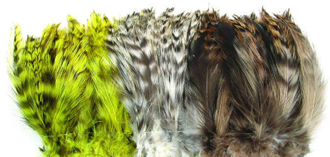 Barred Strung Neck Hackle - Olive