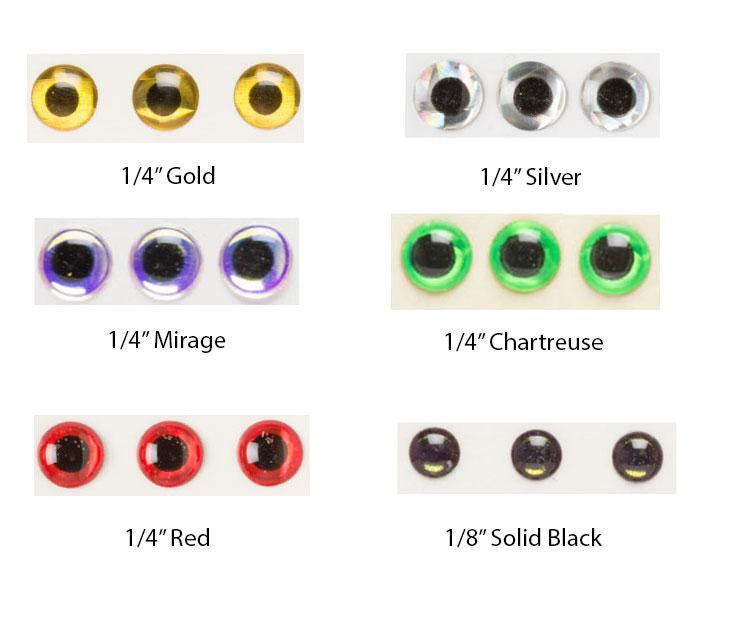 Hologram Eyes - Red - 1/4"